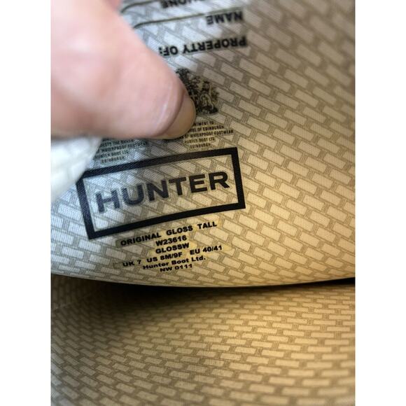 HUNTER Original Gloss Tall Rain Boots Women's Size 8M/9F Black Pull On - Picture 7 of 9